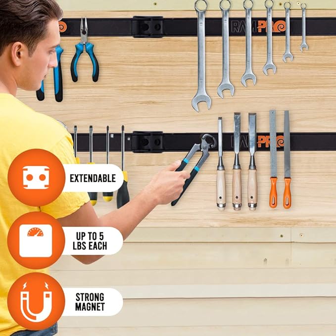 12" Magnetic Tool Holder Strip