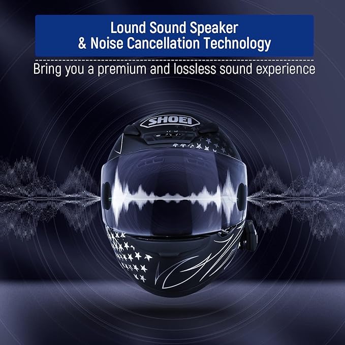 LEXIN B4FM Motorcycle Bluetooth Headset, 10 Riders Helmet Bluetooth Intercom ...