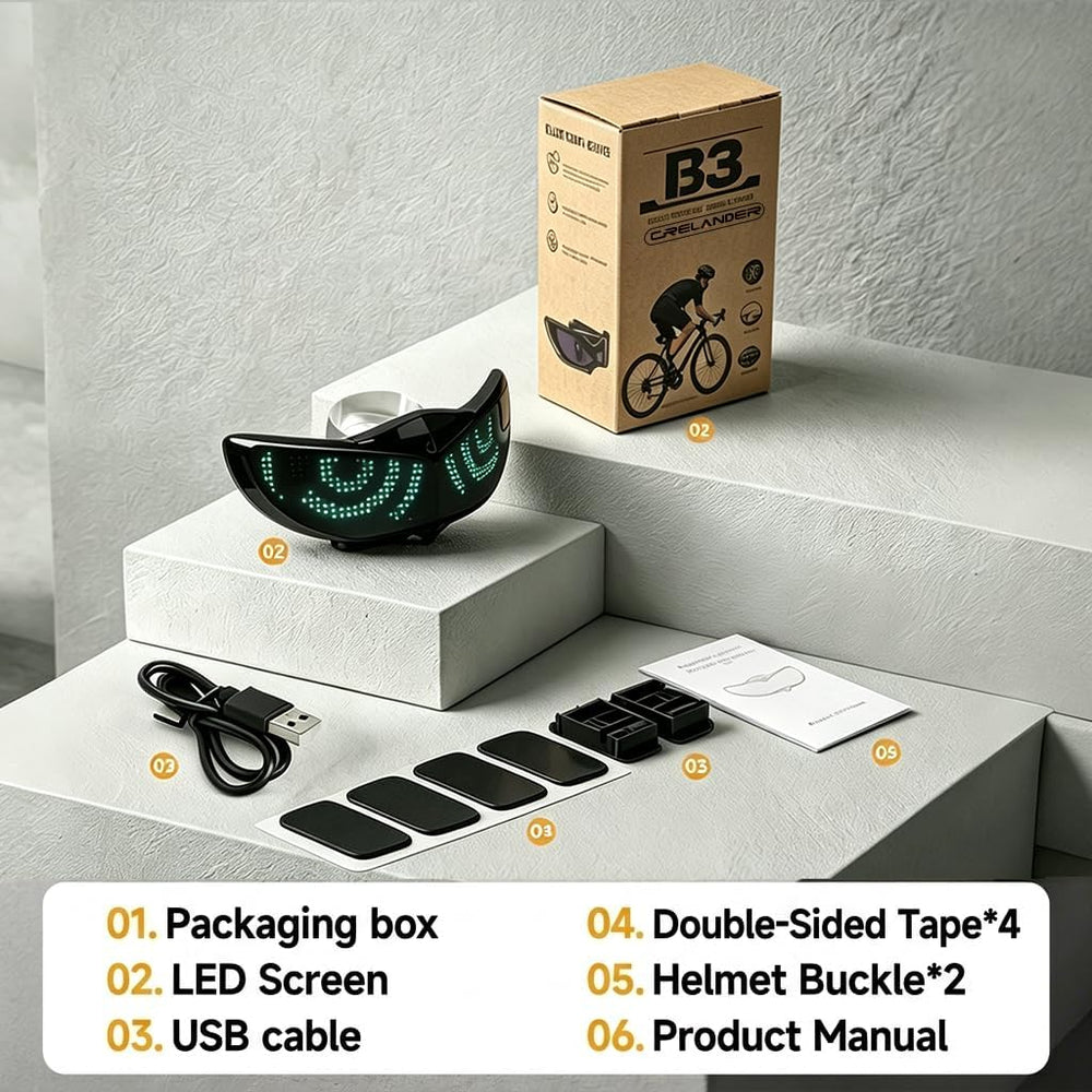 Crelander LED Helmet Light, App Controlled Smart Motorcycle Helmet Light, Wat...