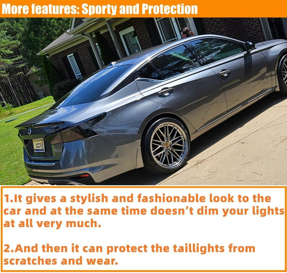 MUTUSAISI Tail Light Covers Guards Fit for Nissan Altima 2019-2025, Smoked Bl...