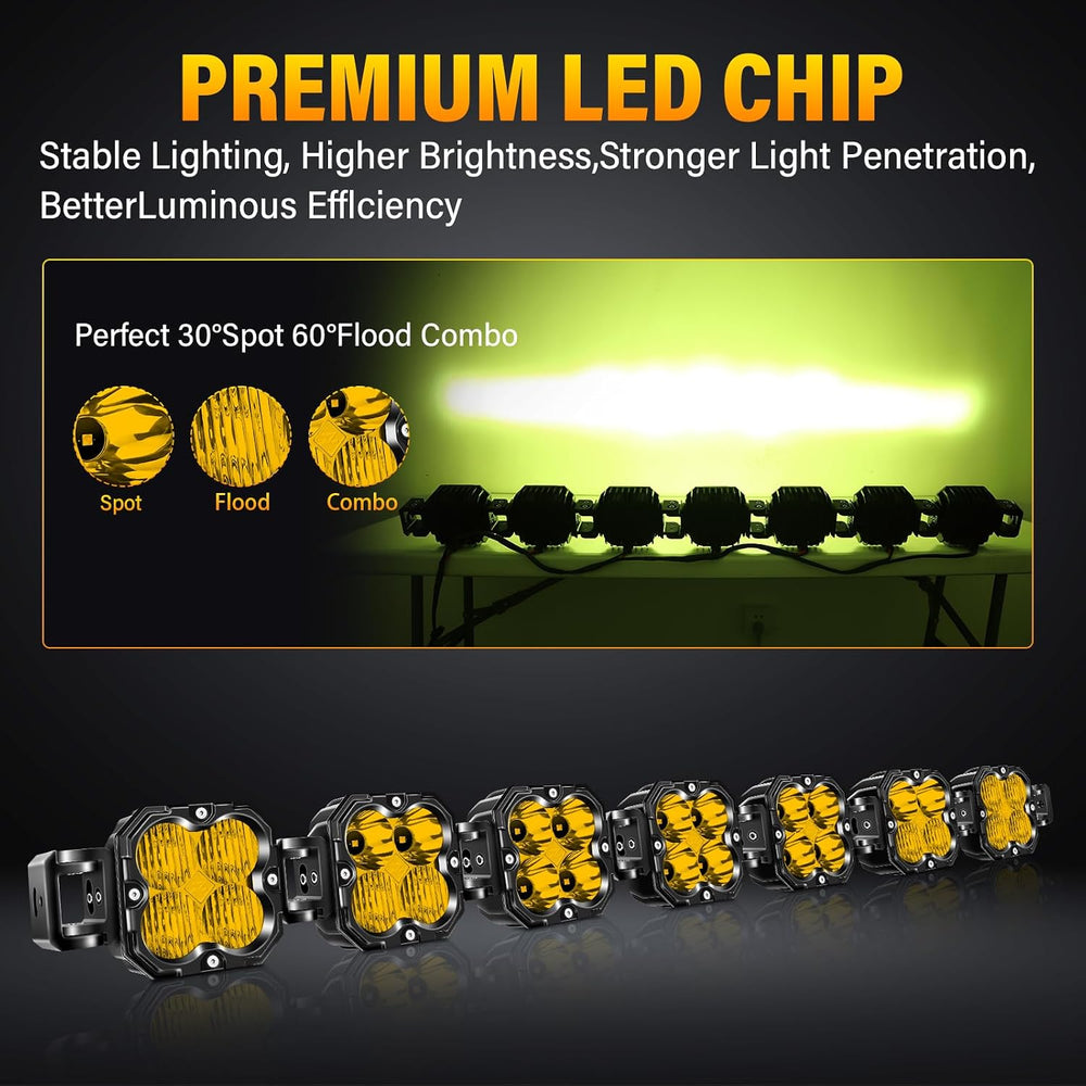 Willpower 46 inch 210W Yellow Straight Curved Adjustable & Linkable LED L...