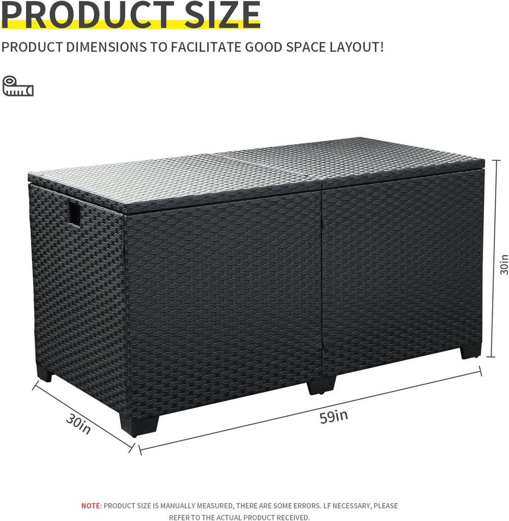 Lviden 180 Gallon Deck Storage Box Outdoor Storage Box Large Patio Storage Bi...