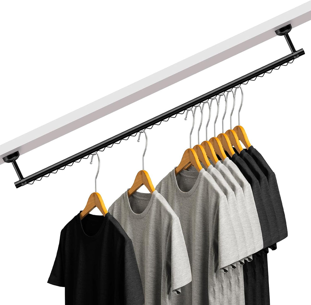 Wonderjune Closet Rail Hanging Closet Rod, 41" Any Angle Clothes Hanging...