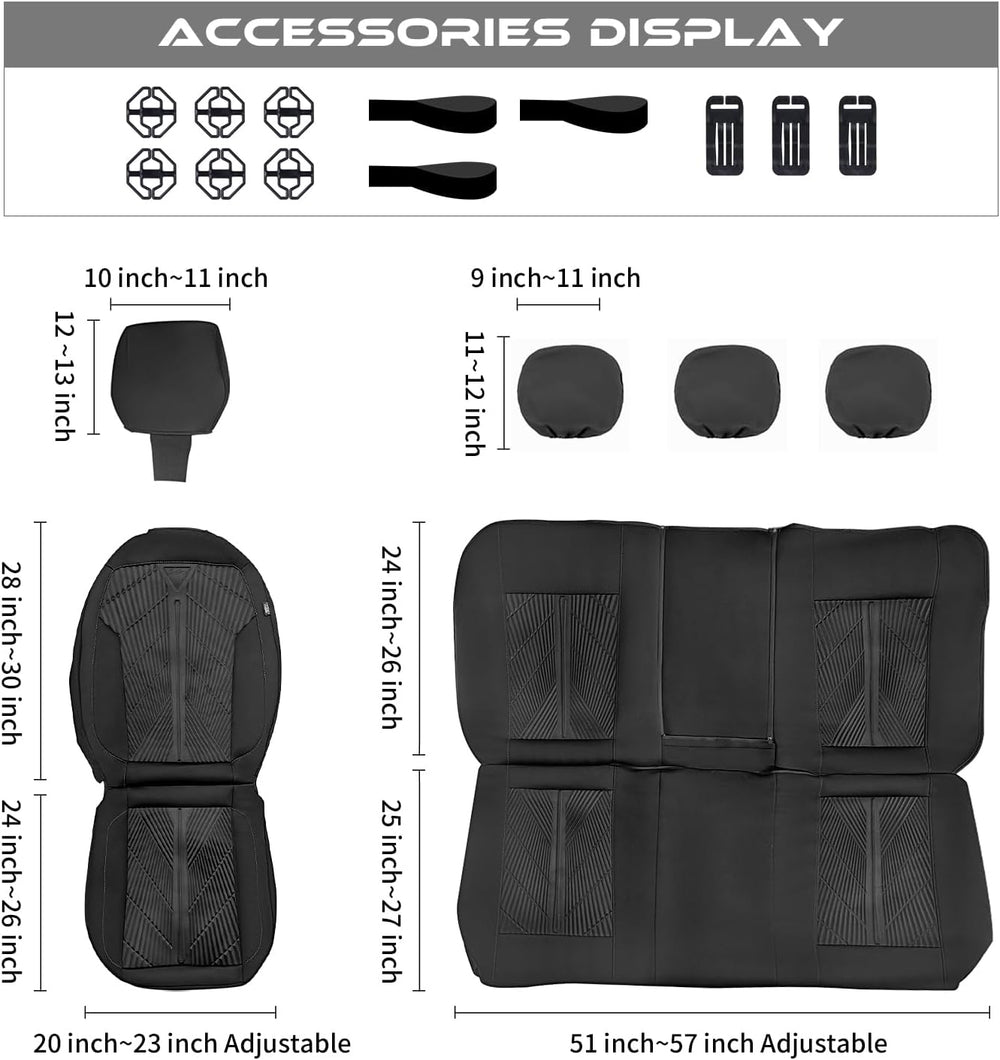 CAR PASS Waterproof Car Seat Covers Full Set,Neoprene Wetsuit, All-Weather No...
