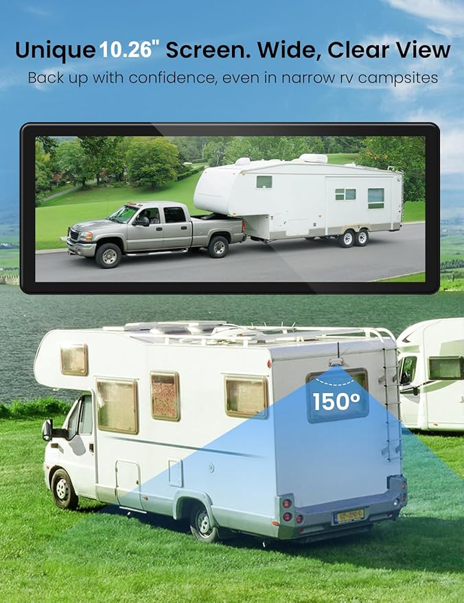 2.5D Display Wireless reversing Camera System FHD 1080P 10.26-inch touchable