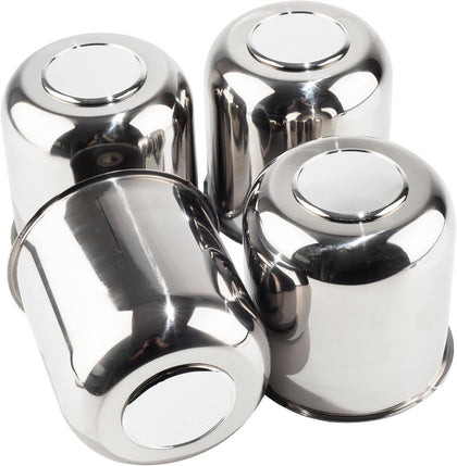 4Pcs 4.25" Push Through Wheel Center Caps Stainless Trailer Hub Cap for Truck SUV RV Wheel Rim (Fit 4.25" Bore 4.29" H Chrome)