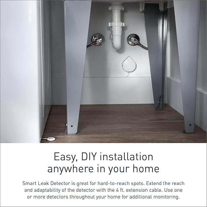 Moen Flo Smart Water Leak Detector, Drip or Flood Sensor Alarm