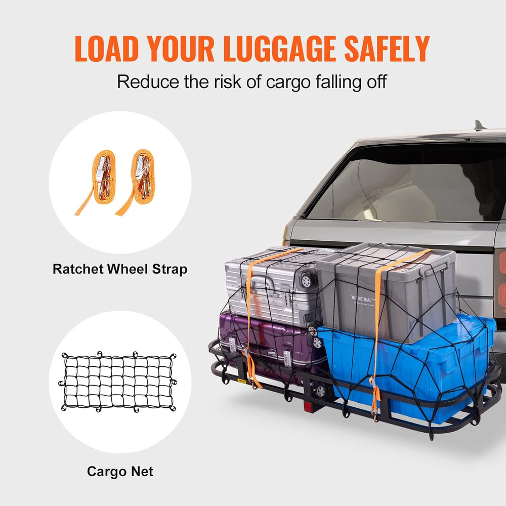 VEVOR 53 x 19 x 5 in Hitch Cargo Carrier, 500lb Capacity Trailer Mount Basket...