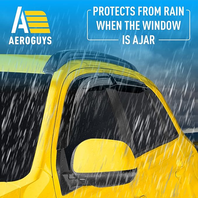 Extra Durable Window Deflectors Tape-On Window Visors Rain Guards Fit (4pcs)