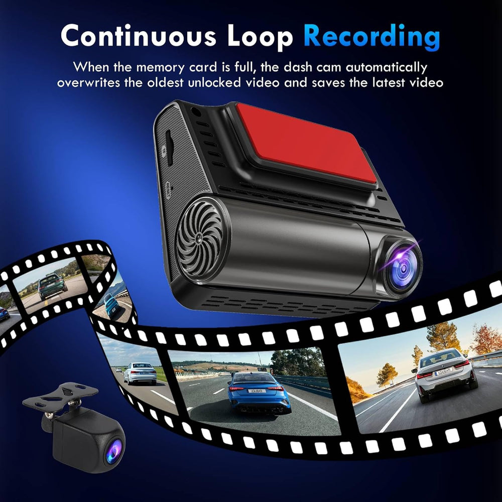 Dash Cam, 4K+2K Full HD Dash Cam Front and Rear, Dash Camera for Cars with Bu...