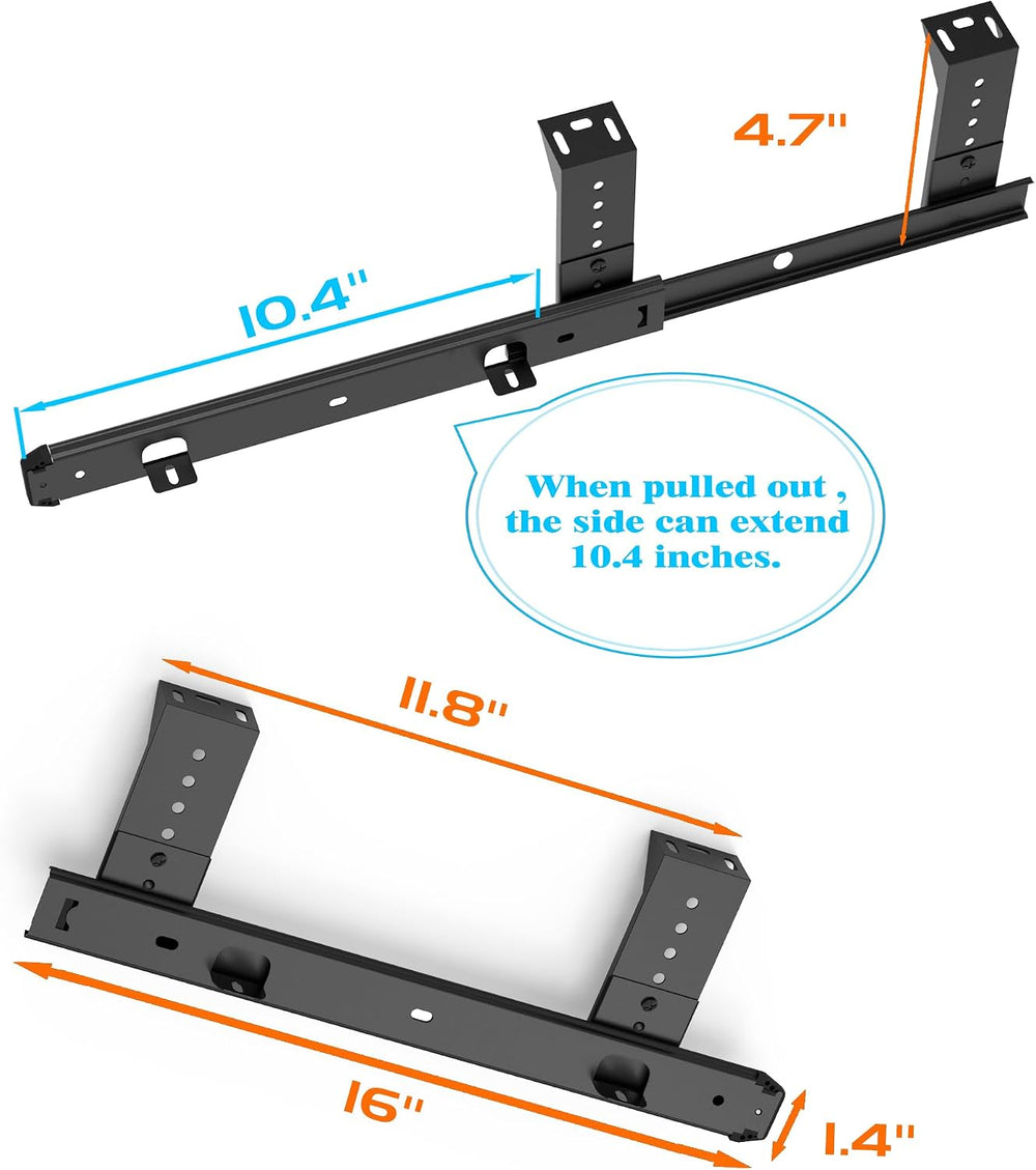 FRMSAET Heavy Duty Under Mount 12/14/16/18 inch Drawer Slides-16 inch Black