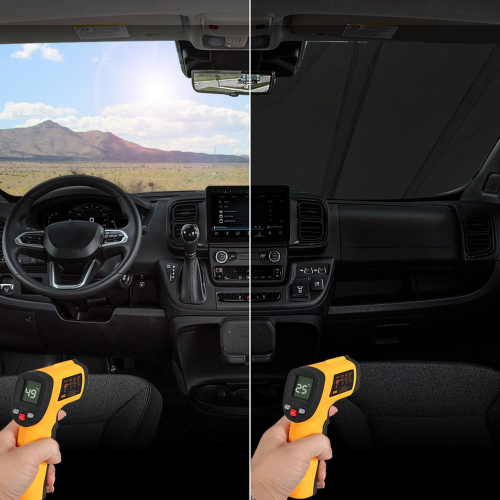 ROCCS Thickest Windshield Sun Shade fit for 2014-2026 Dodge RAM ProMaster Ful...
