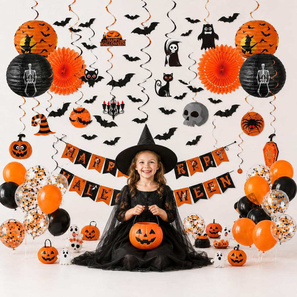 Halloween Party Decoration, 101Pcs Scary Halloween Indoor Decoration with Hap...