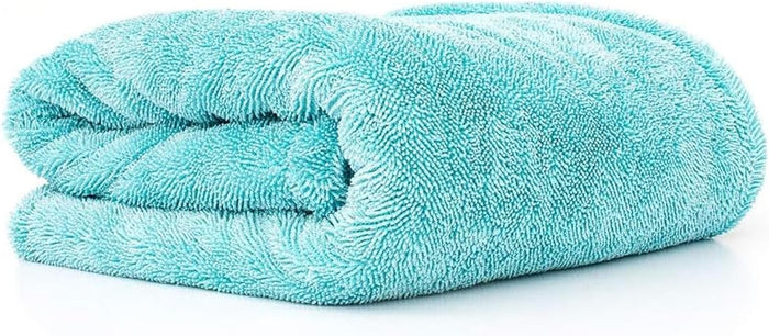 The Rag Company, The Liquid8r, Absorbent 70/30 Blend Microfiber Drying Towel for Cars, Trucks, and SUVs, Safe for Detailing, Scratch-Free, Twist Loop, 1100 GSM, 25x36 Inches, Aqua Blue