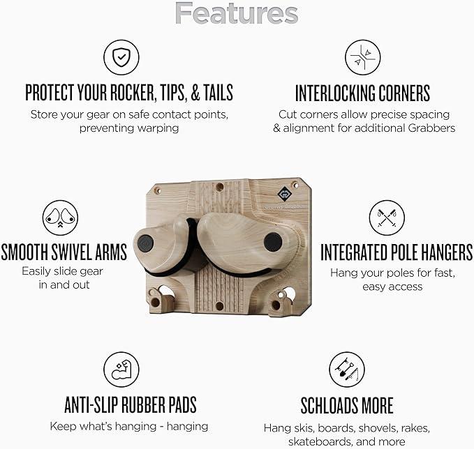 Ultimate Ski & Snowboard Wall Rack | Secure, Non-Slip Storage | Fits Any ...