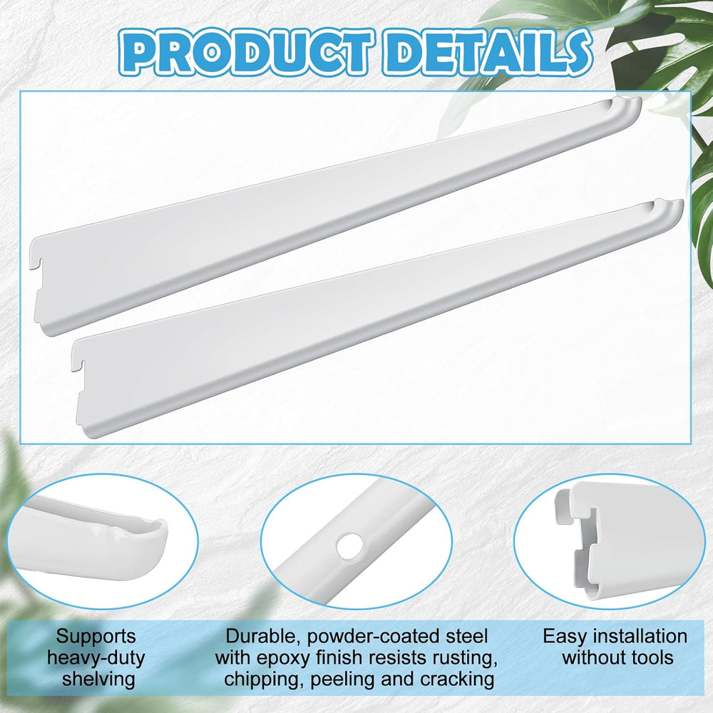 Yalikop 10 Pack Adjustable Shelf Brackets for Double Track System Closet Orga...