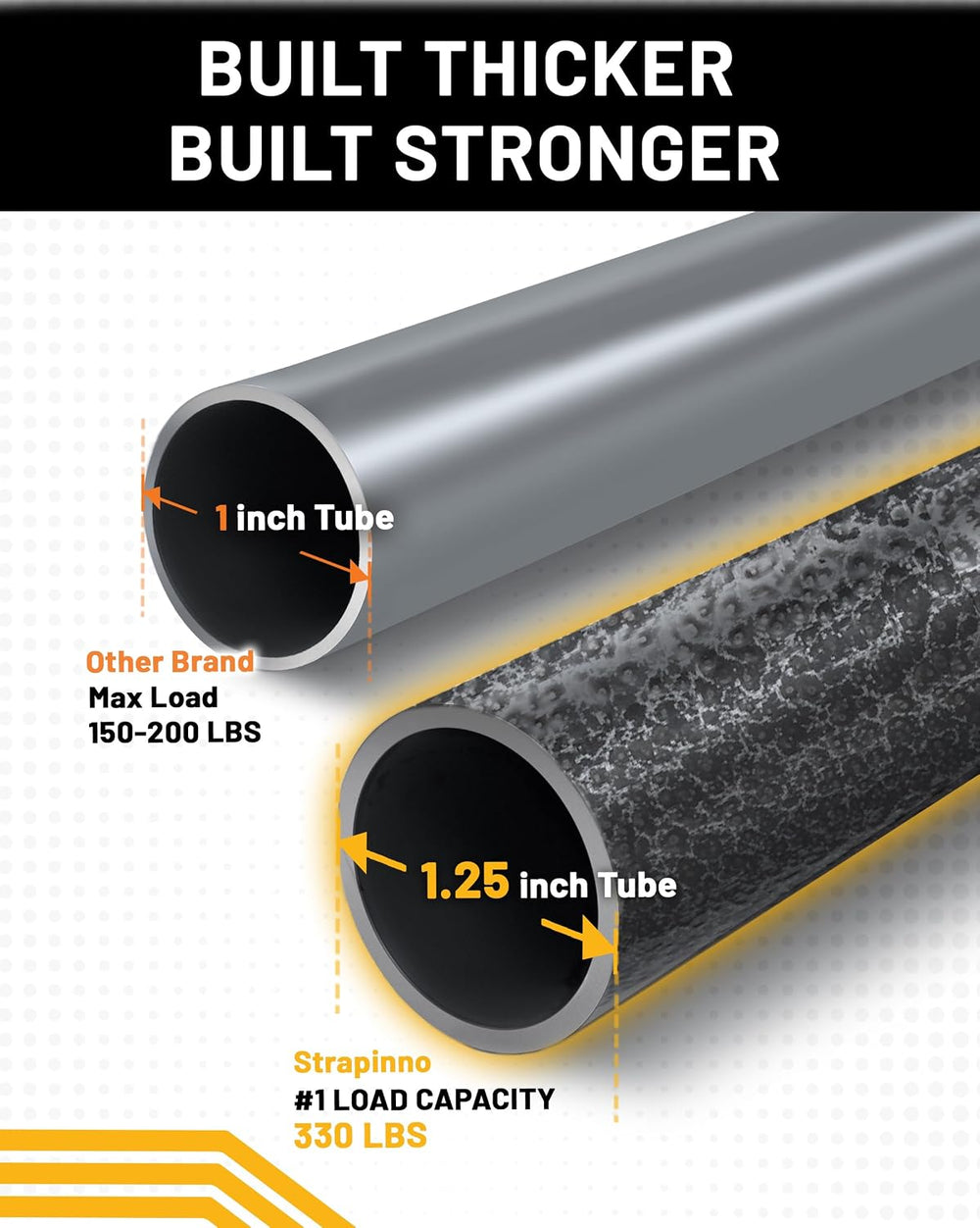 Strapinno - Ratcheting Cargo Bar 44"-74", Non-Slip Truck Bed Divide...