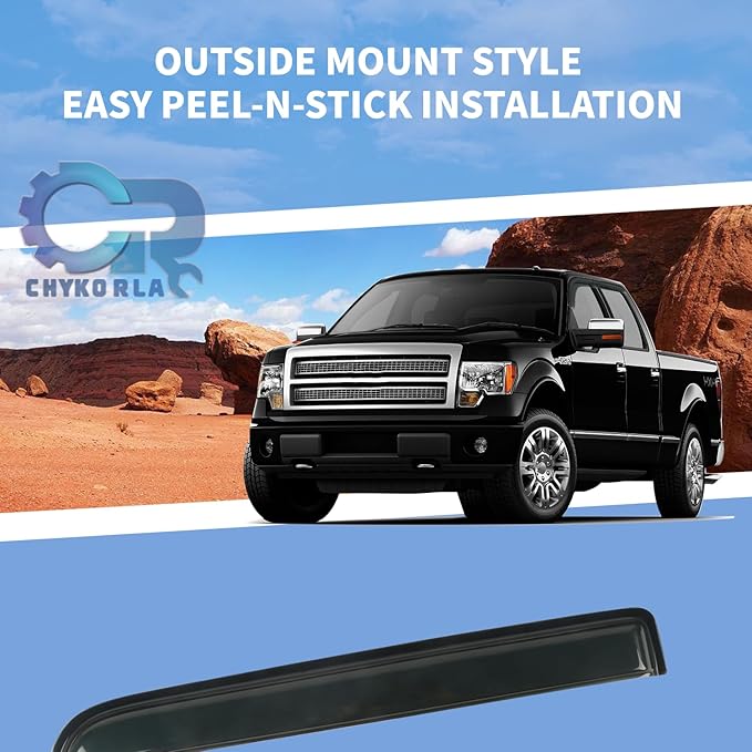 Rain Guards Window Visors Fit for 2009-2014 Ford F150 SuperCrew Cab Truck