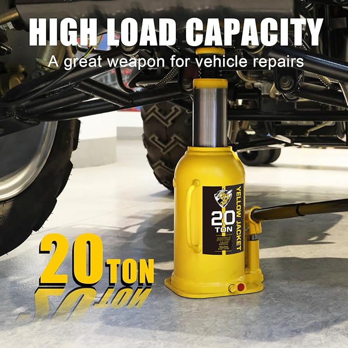 YELLOW JACKET 20 Ton Muti-Directional Welded Bottle Jack, Horizontal Bottle