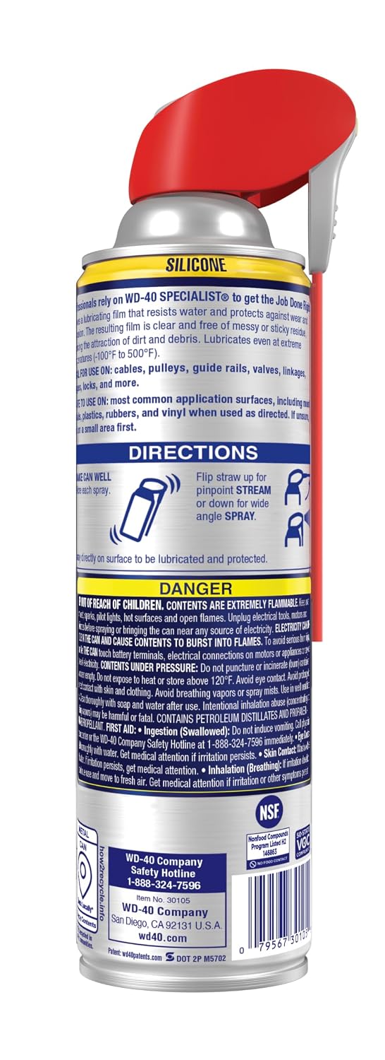 WD-40 Specialist Silicone Lubricant, New Bigger Can, 13.3 OZ [6-Pack]