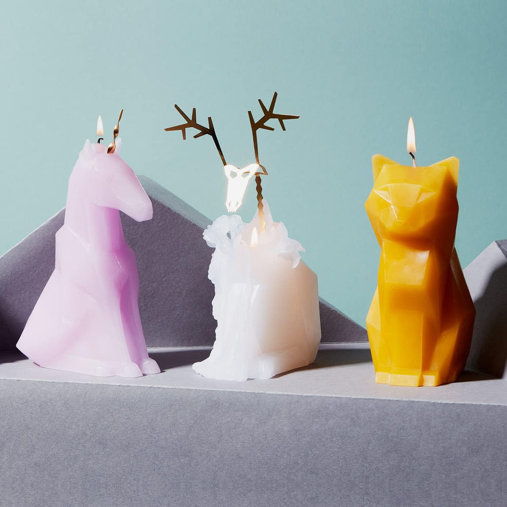PyroPet Kisa Cat Candle (Mustard Yellow) - The Original Cat Candle with Metal...