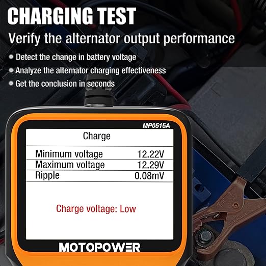 MOTOPOWER MP0515A 12V Car Battery Tester Automotive 100-2000 CCA Battery Load