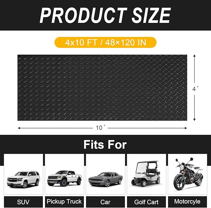 4x10FT Garage Floor Mat, 2.8mm Thickened Flooring Roll