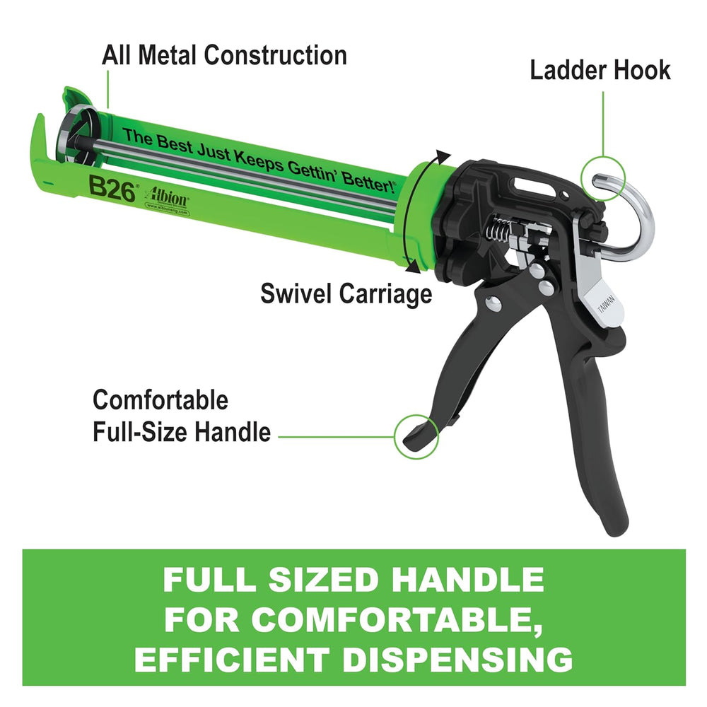 Albion Engineering Company B26 B-Line Manual Cartridge Caulking Gun, 1/10 Gal...