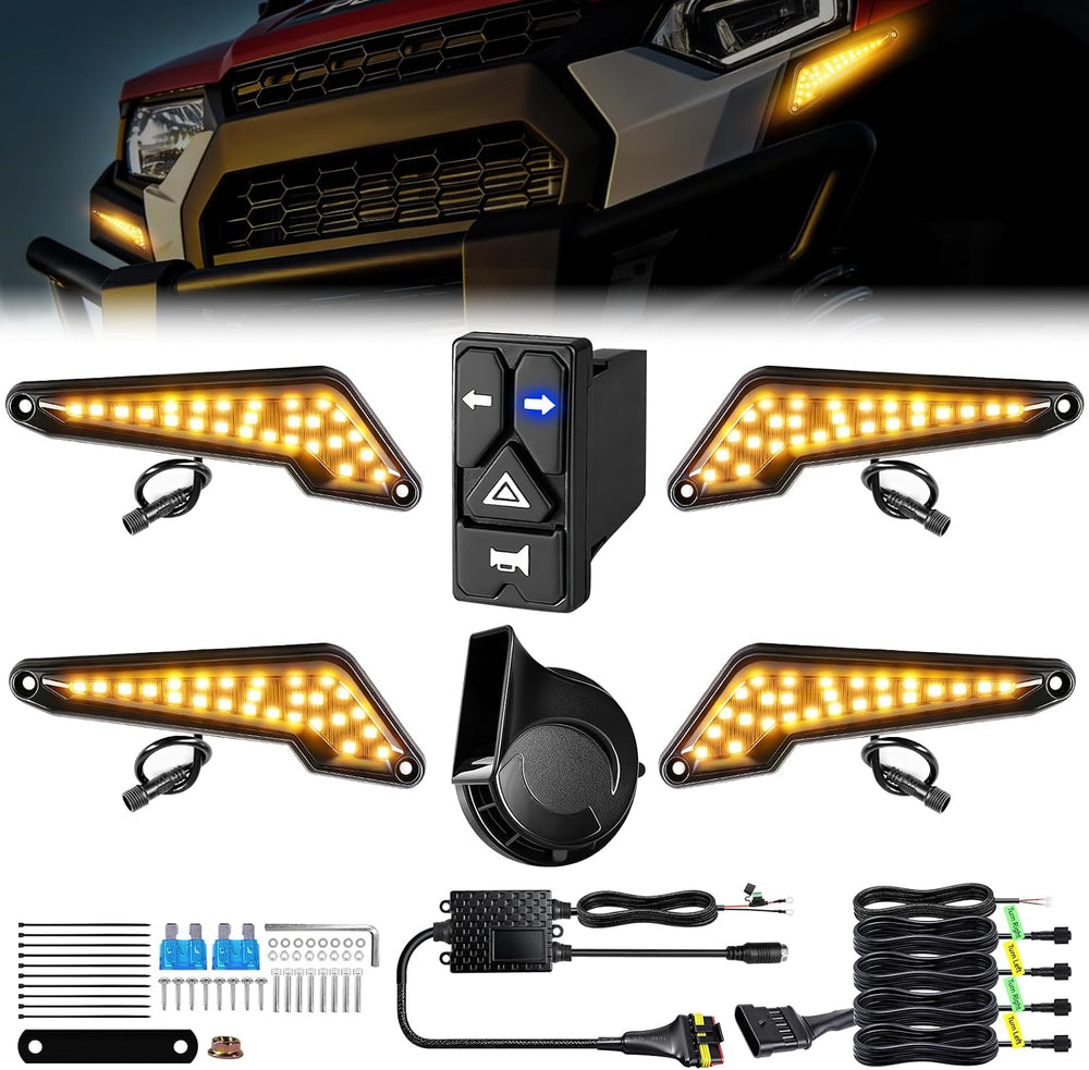 UTV Turn Signal Kit with 110D Horn, Pre-Wired Plug & Play UTV/ATV Univers...