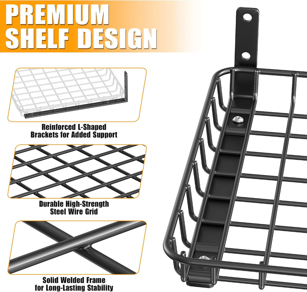 Ultrawall Wall Mounted Storage Shelves, Garage Metal Shelves 18x12 Inch