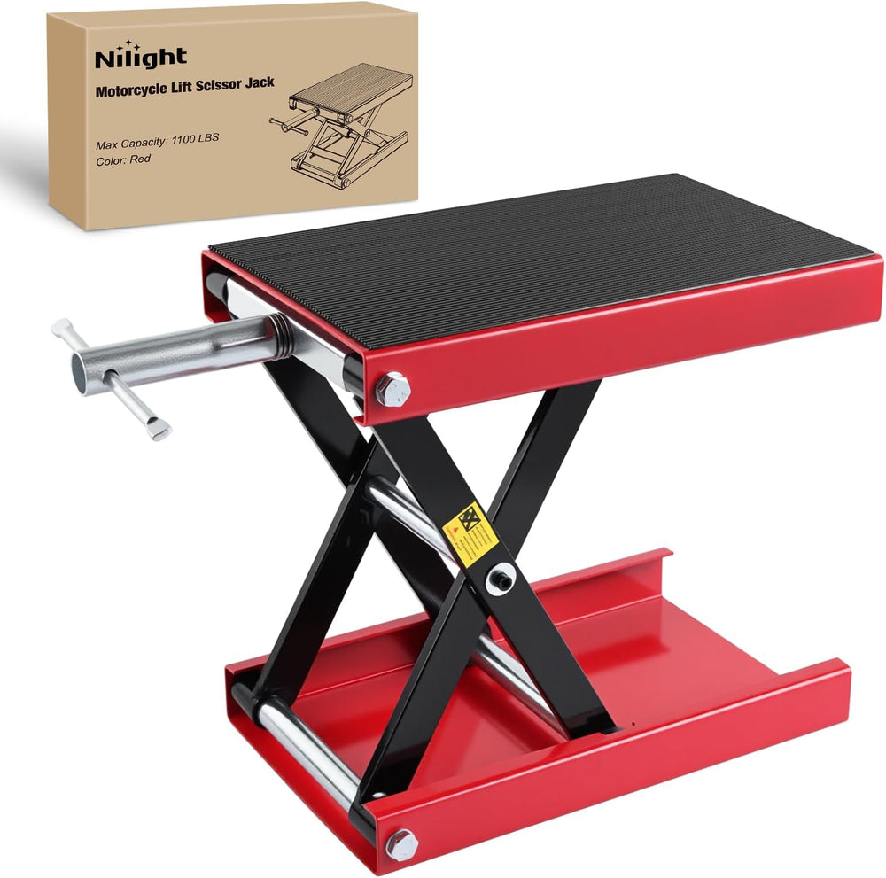 Nilight Motorcycle Lift Jack 1100 LBS Scissor Jack Stand Lift from 3.4" ...