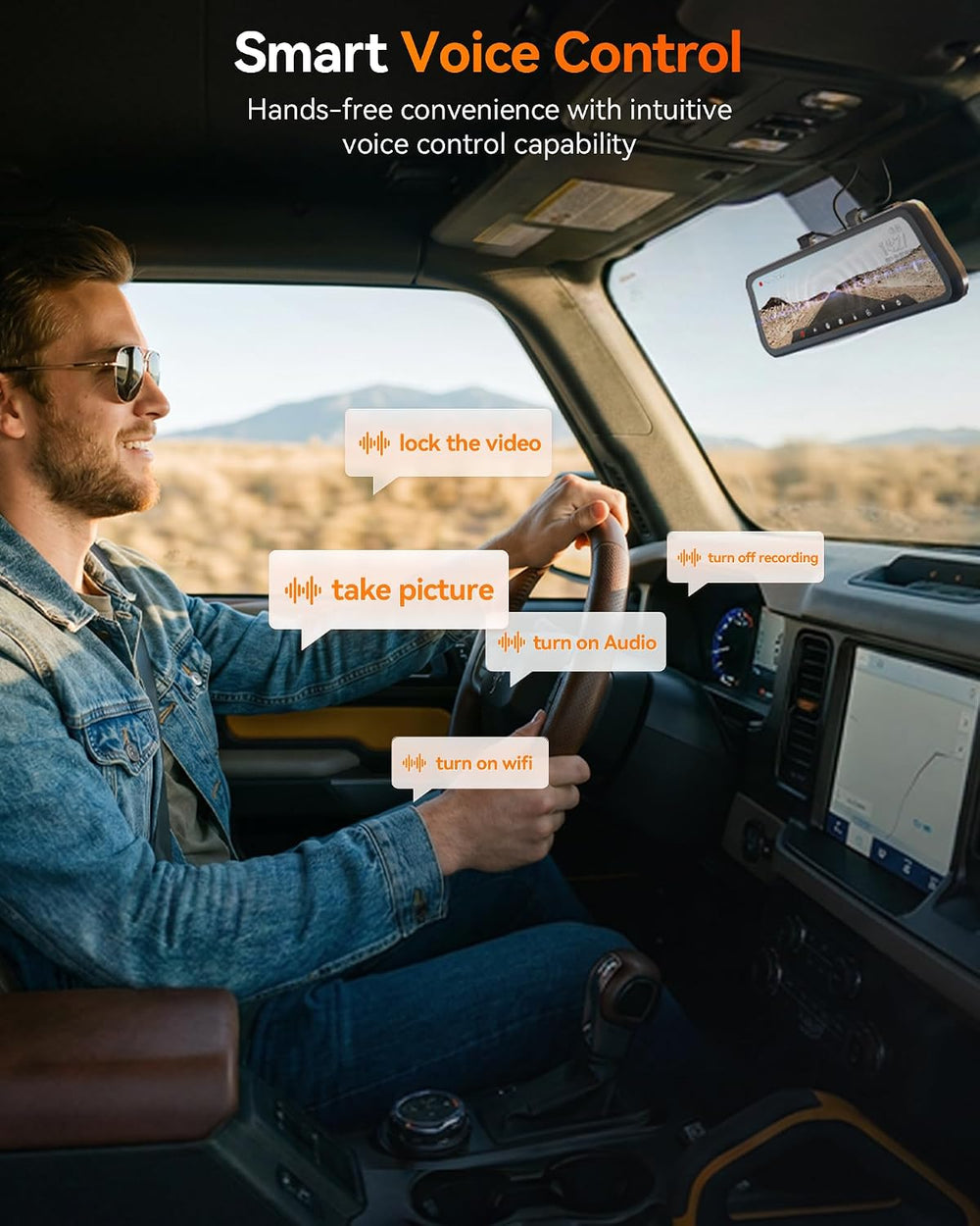 WOLFBOX G900 PRO Mirror Dash Cam with 8MP STARVIS IMX678,Front 4K Rear 2.5K