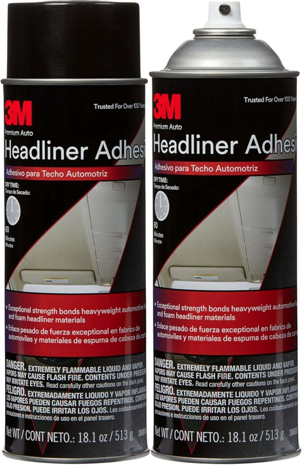 3M Headliner & Fabric Adhesive Spray (18.1 oz Aerosol, 4-Pack) – High Str...