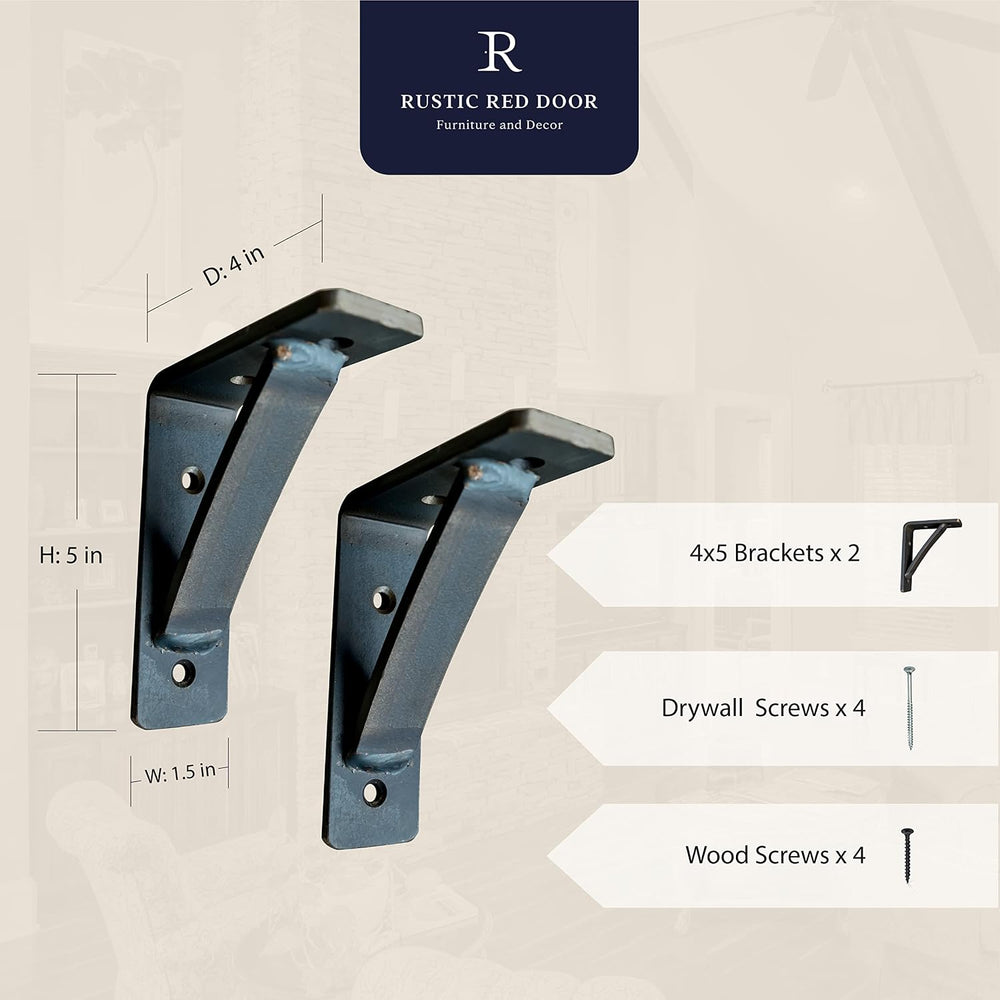 RRD Heavy Duty Steel Mantel Brackets (2 Pack) - Countertop Support for Firepl...