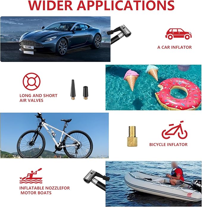 Tire Inflator 20V Cordless Mini Air Compressor DC 12V Portable Handheld Car Air