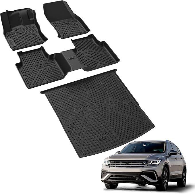 LASFIT Floor & Cargo Mats for Volkswagen Tiguan 2018 2019 2020 2021 2023 ...