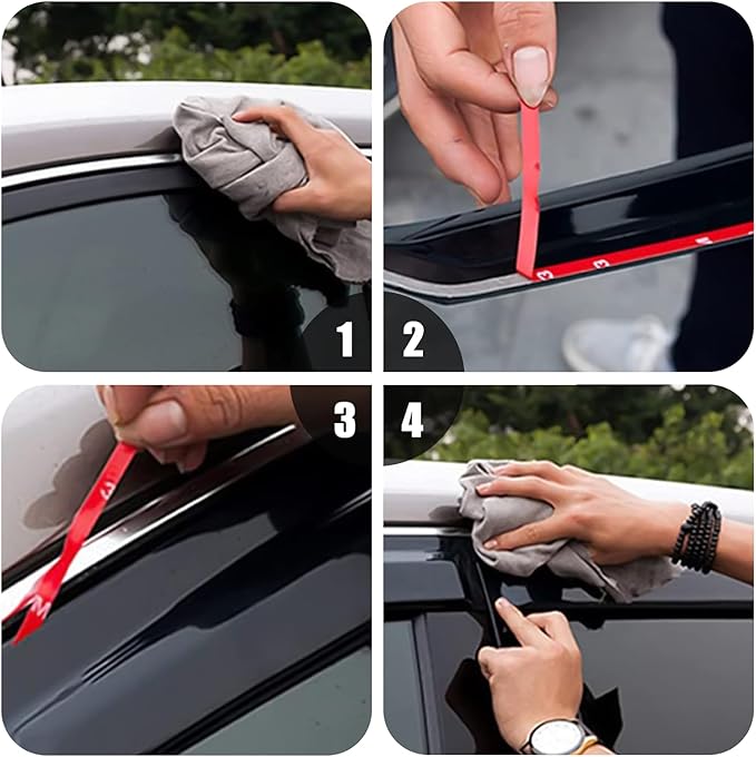 4PCS Rain Guards Fit for 2013-2018 Toyota RAV4 LE XLE SE, Tape-on Outside Mount