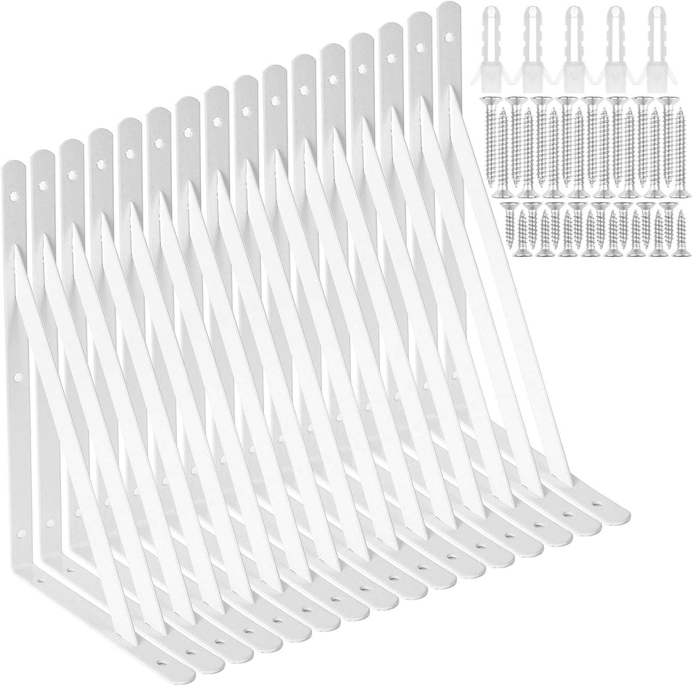 16 Pack 12 Inch Shelf Brackets Heavy Duty Right Angle Bracket Triangle Shelf ...