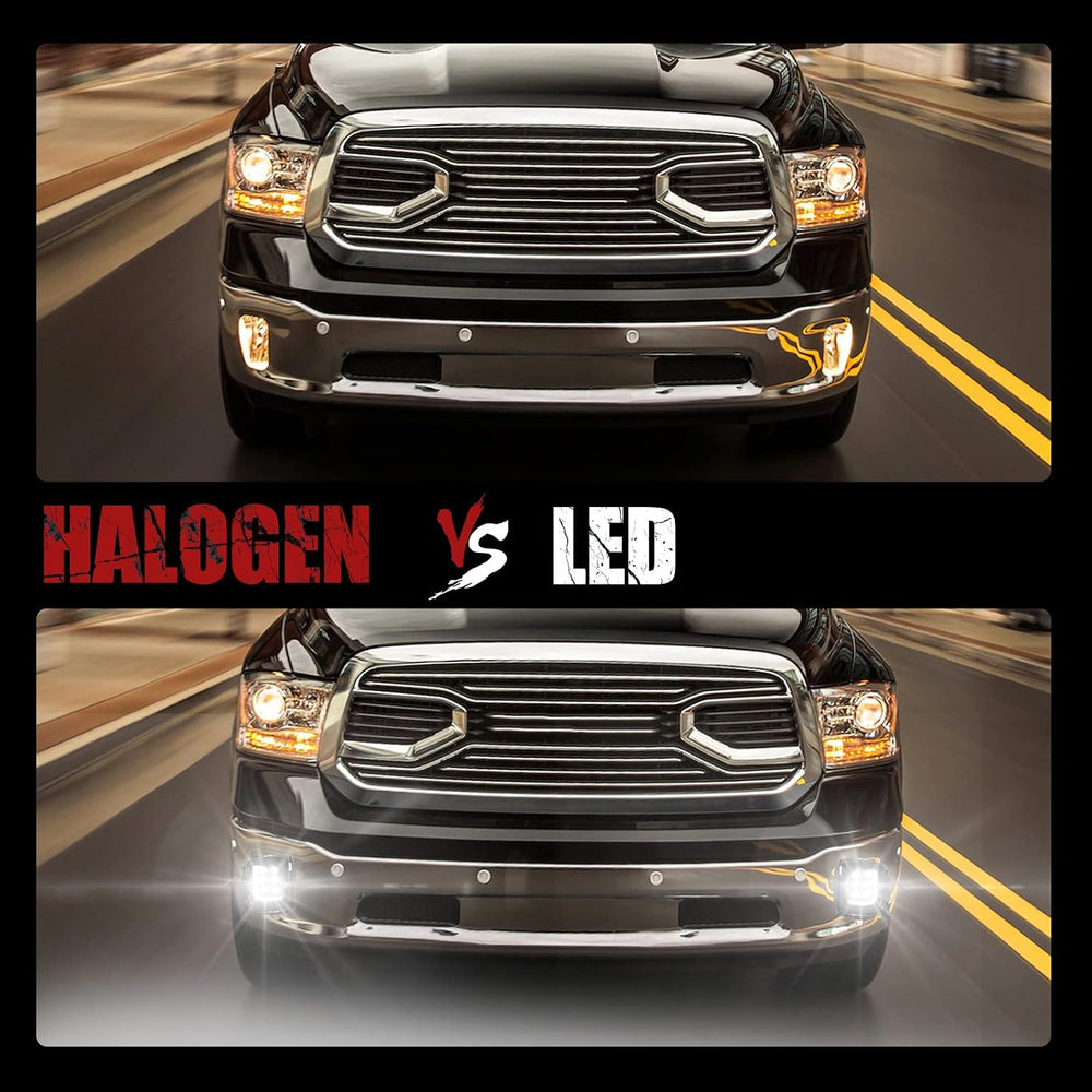 BUNKER INDUST Dodge Ram LED Fog Light with Daytime Running Light Set,Pair Spo...