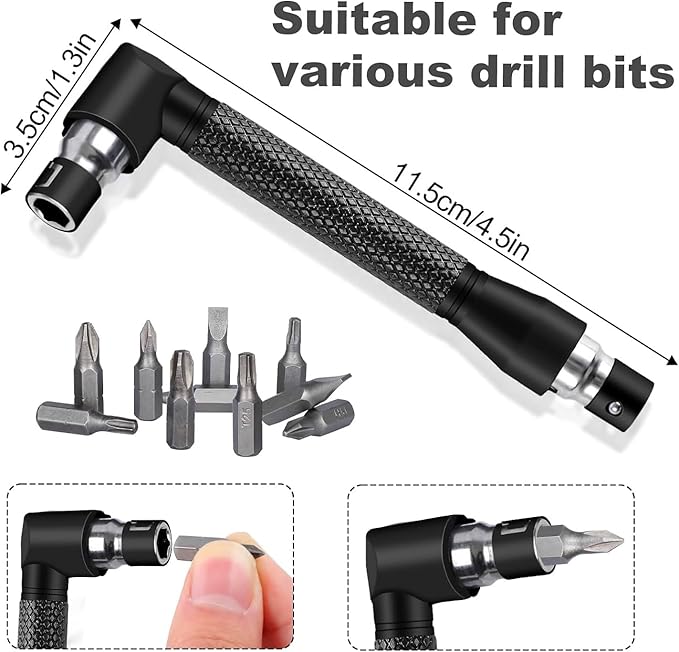 17Pcs Tools Flexible Drill Bit Extension, Include 3Pcs Rotatable Socket Adapter