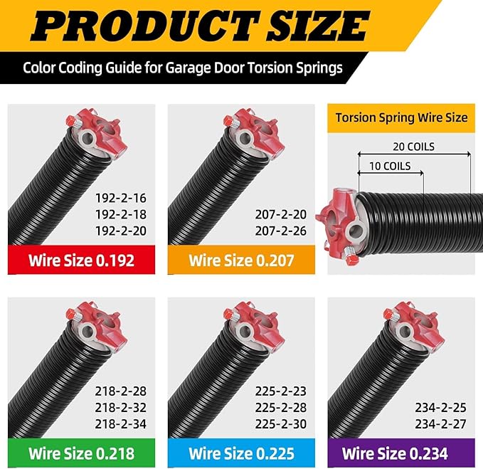 Pair of 2"Garage Door Torsion Springs Set