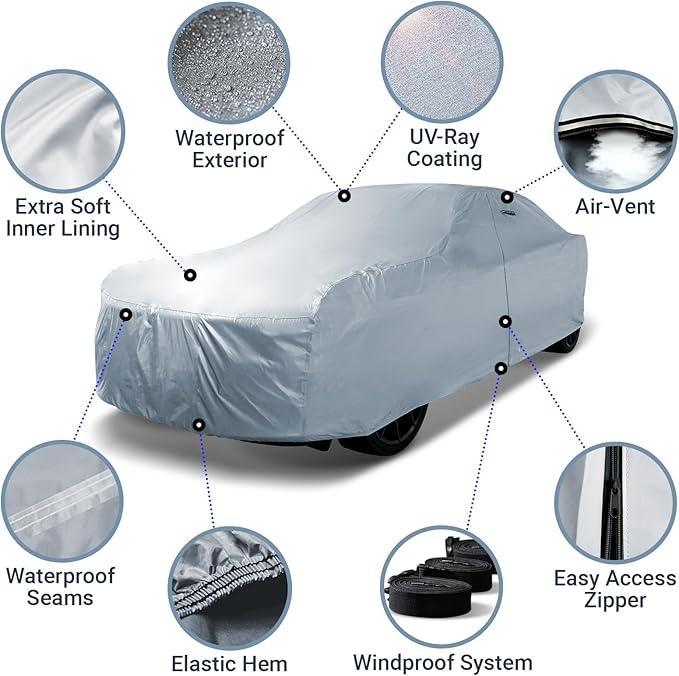 iCarCover 18-Layer Car Cover Waterproof All Weather, UV Protection, El Camino