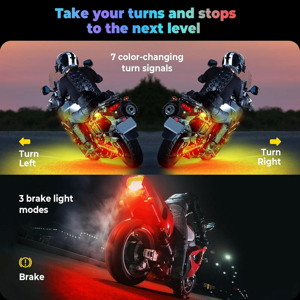 12PCS Motorcycle Underglow Kit with APP/Remote Control,Pixelglow Effect