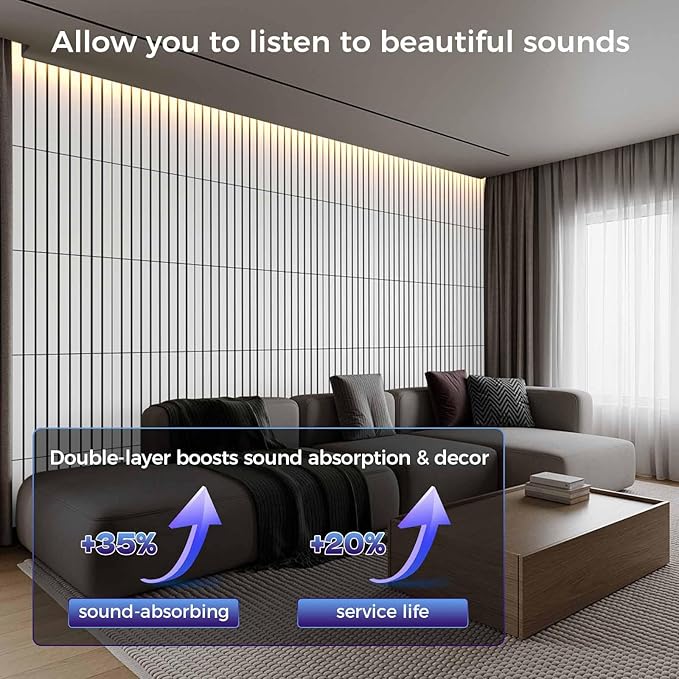 8 Pack 2-Layer Large Soundproof Wall Panels, 15.7 x 15.7 x 0.43 in Sound Proof