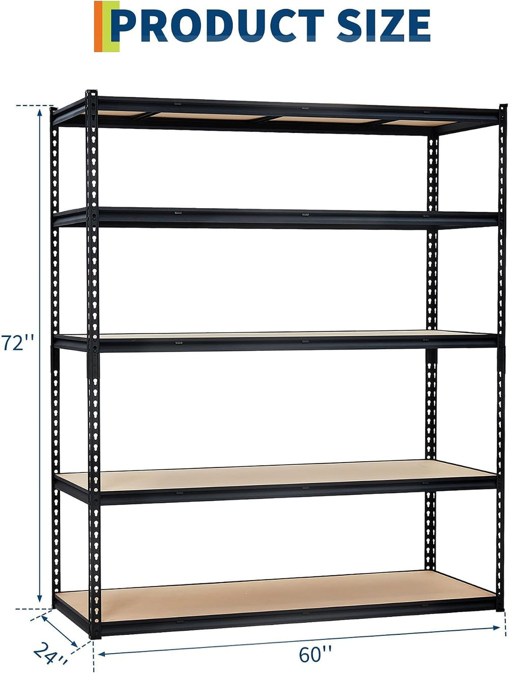 GarveeTech Heavy Duty Garage Shelving Unit, 60 in L x 24 in D x 72 in H