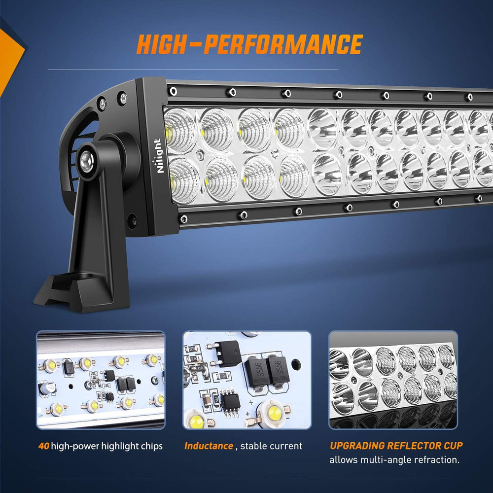 Nilight - 70003C-A 22" 120w LED Light Bar Flood Spot Combo Work Light Dr...