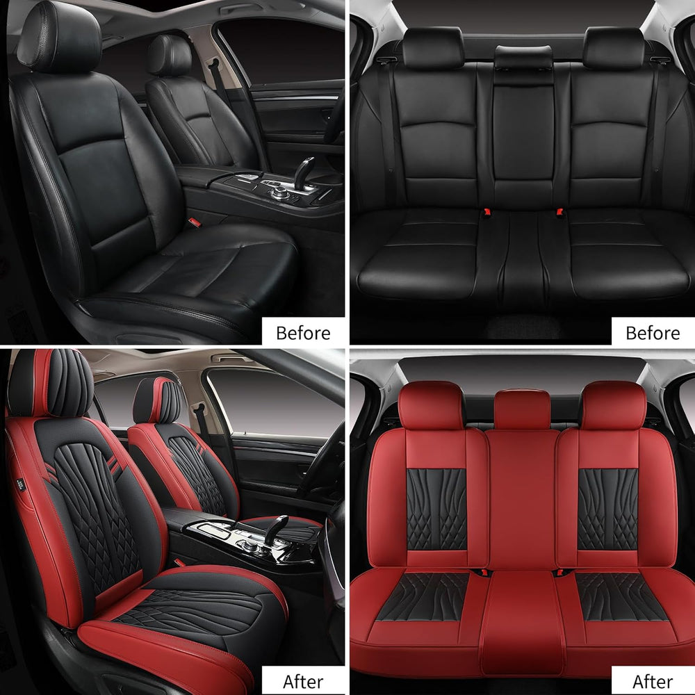 MINGBRON Leather Car Seat Covers,Car Seat Protector Waterproof,Seat Covers Fu...