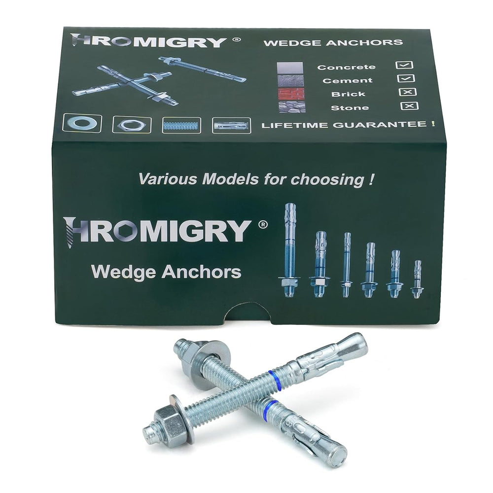 3/8" x 3-3/4" Concrete Anchors (50 Pack) 3/8 inch Wedge Anchors Bol...