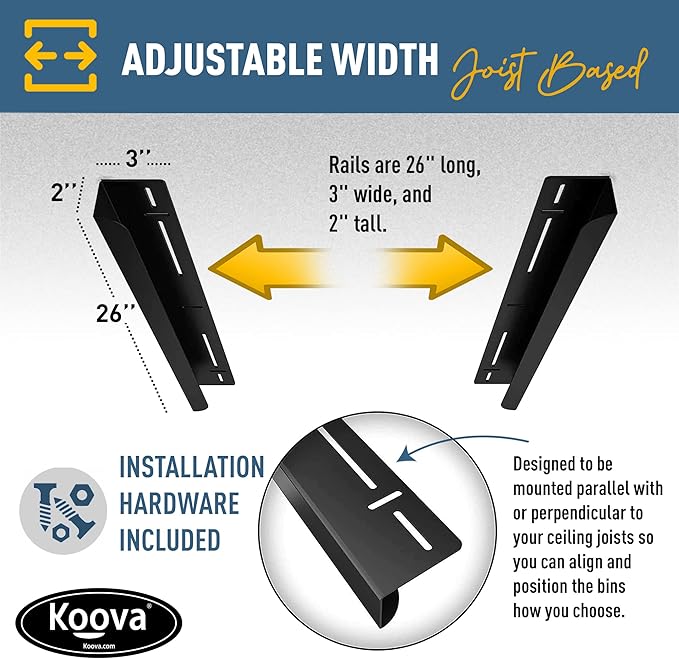 Koova Heavy-Duty Overhead Garage Storage Rack