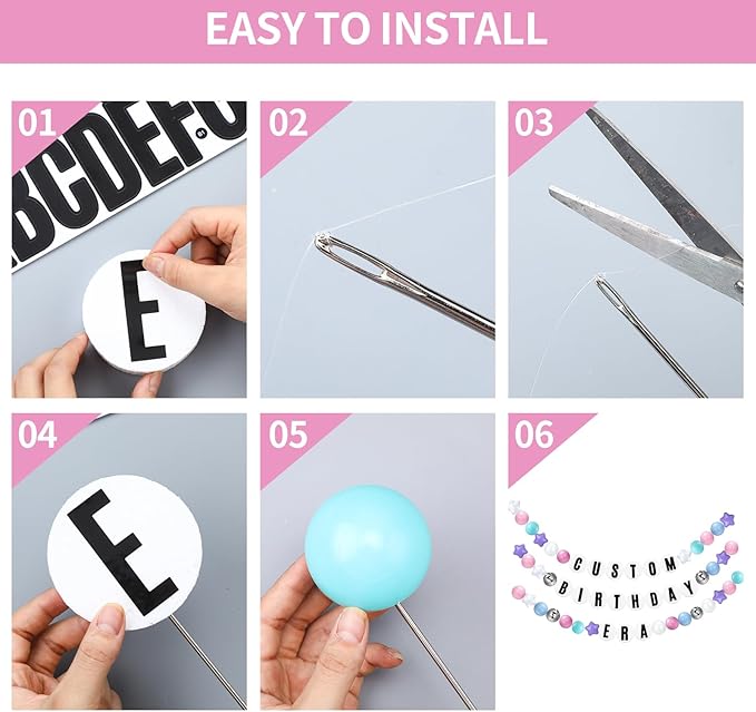 Giant Friendship Bracelet Garland Kit, DIY Birthday Banner with Letters Ball ...